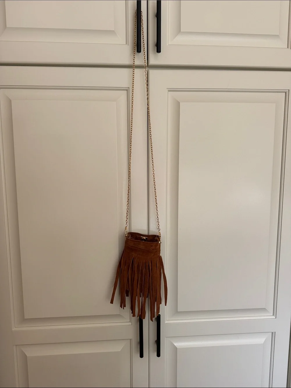 One of a kind upcycled crossbody suede cell phone purse w magnetic closure